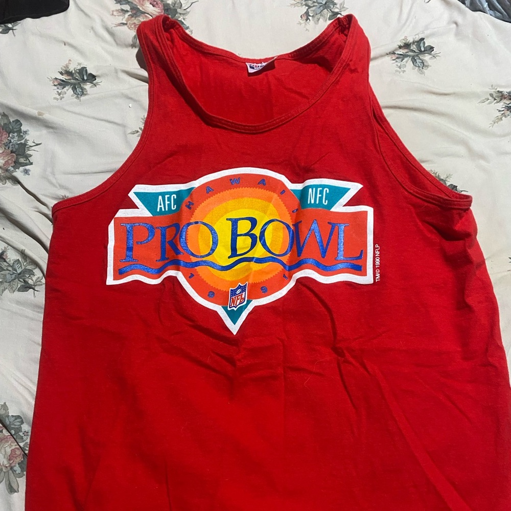 Vintage Red Tank Top NFL Pro Bowl Hawaii 1991 Tank Top - L